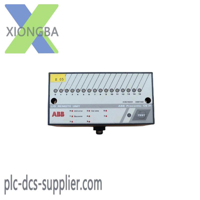 abb_icsi16d1_i_o_remote_unit_procontic.jpg ABB ICSI16D1 I/O REMOTE UNIT - ProContiC Control System, Precision & Reliability in Industrial Automation