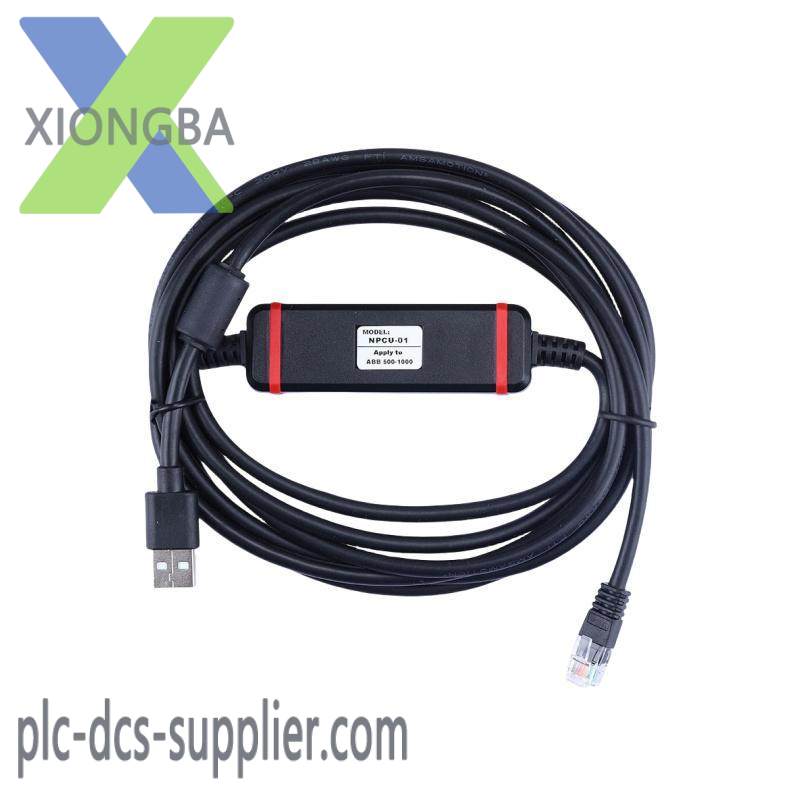 abb_npcu-01_debugging_cable.jpg ABB NPCU-01 Industrial Debugging Cable, High-Speed Data Transfer for PLC Systems