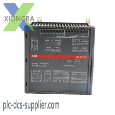 ABB 07AC91 Analog I/O Unit for Industrial Control Systems