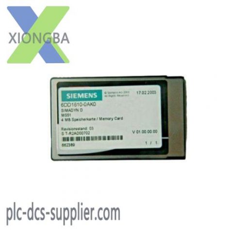 SIEMENS SIMADYN D FLASH MEMORY MODULE MS51 PCMCIA CARD, 4 MB FLASH-EPROM & 8KB EEPROM