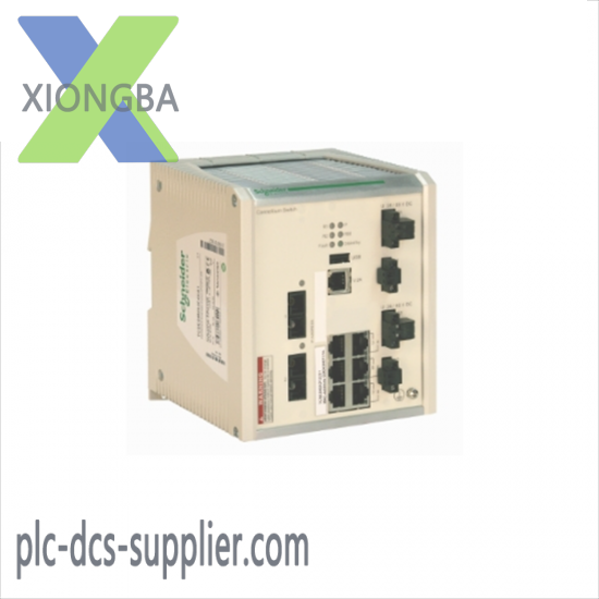 schneider_tcsesm063f2cu1_extended_managed_switch.png Schneider Electric TCSESM083F2CS0 Industrial Ethernet TCP/IP Managed Switch, 24Vdc Power Supply, 8 Ports